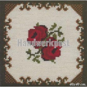 kruissteekkussen rode rozen