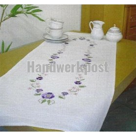 steelsteekloper paarse viooltjes met bloemen/bladeren, wit