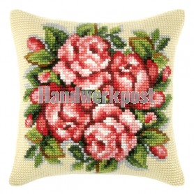 kruissteekkussen rose rozen-2