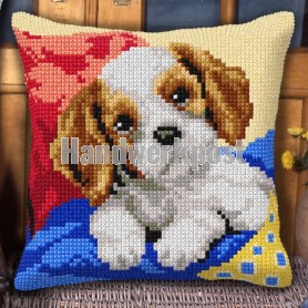 kruissteekkussen king charles pup