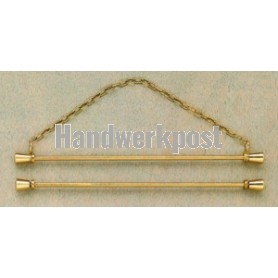 metalenbeslag met ketting voor bellekoord/groeimeter/meetlat 22 cm