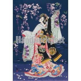 borduurpakket geisha met bloesemtak