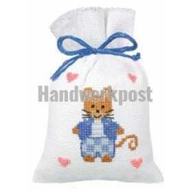 borduurpakket kruidenzakje, muis/blauw