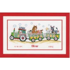 borduurpakket boerderij, geboorte oliver