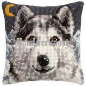 kruissteekkussen wolf