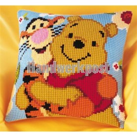 kruissteekkussen winnie de pooh, winnie en tijgetje
