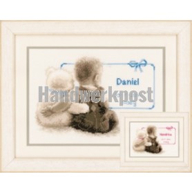 borduurpakket geb. daniel/hendrica (incl. blauw/rose garen)