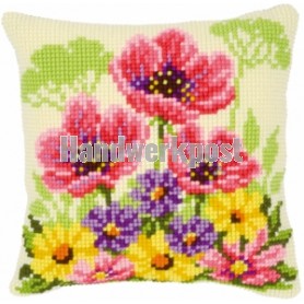 kruissteekkussen voorjaarsbloemen