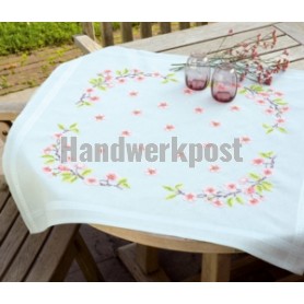 kruissteekdekservet bloesemtak, l.blauw