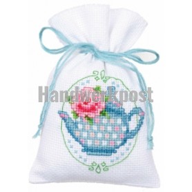 borduurpakket kruidenzakje, rozen/theepot