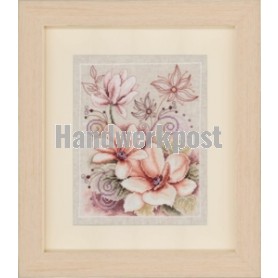 borduurpakket magnolia's met bloemen achtergrond