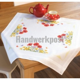 kruissteekdekservet voorjaarsbloemen met vlinders