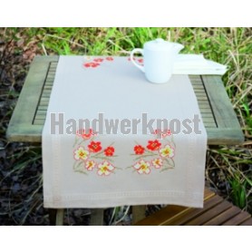 kruissteekloper klaprozen en margrieten, beige