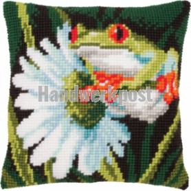 kruissteekkussen boomkikker op blad