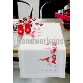 kruissteekloper drie kerstmannen, ecru