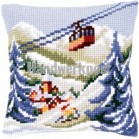 kruissteekkussen wintersportlandschap