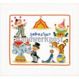 borduurpakket circus, geboorte sebastian