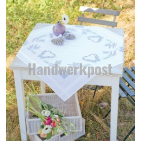 kruissteekdekservet lavendel met vlinders, wit