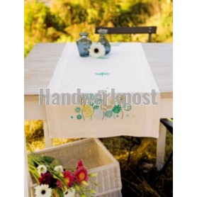 kruissteekloper libellen en paardebloemen, ecru