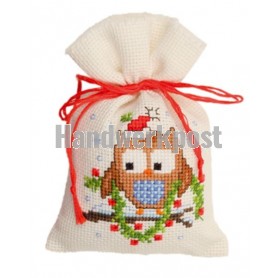 borduurpakket kruidenzakje, kerstuiltje met kersttak
