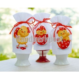 borduurpakket eiwarmer (3 st.) "vrolijk pasen"