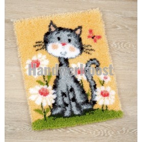 knoopkleed poes met bloemen