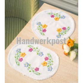 steelsteekkleedje bloemen, wit