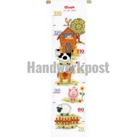 borduurpakket boerderij, groeimeter/meetlat olivia