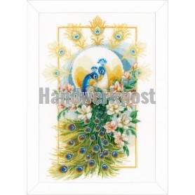 borduurpakket pauwen met bloemen