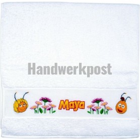 borduurpakket maya de bij, handdoek, wit