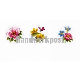 borduurpakket wenskaart (3 st.) lentebloemen