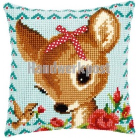 kruissteekkussen bambi/roodkapje, bambi
