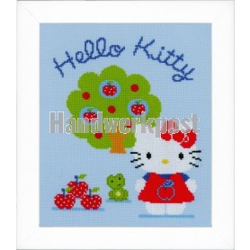 borduurpakket hello kitty, kitty met appelboom