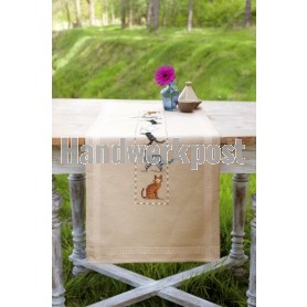 kruissteekloper spelende poezen, beige