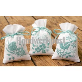 borduurpakket kruidenzakje (3 st.) vogels en bloemen