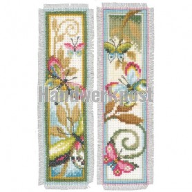 borduurpakket boekenlegger (2 st.) decoratieve vlinders