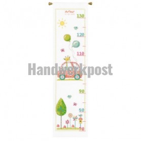 borduurpakket giraffe en beer, groeimeter/meetlat arthur
