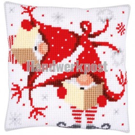 kruissteekkussen zingende kerstkabouters