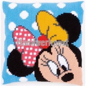kruissteekkussen mickey mouse, minnie kiekeboe