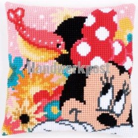 kruissteekkussen mickey mouse, minnie heeft een geheim