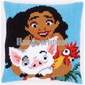 kruissteekkussen vaiana, vaiana, pua en heihei