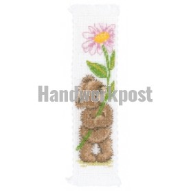 borduurpakket boekenlegger, popcorn bear, bloem voor jou