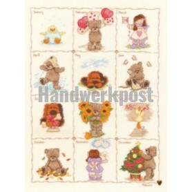 borduurpakket popcorn bear, twaalf maanden