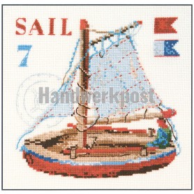 borduurpakket zeilboot, rood