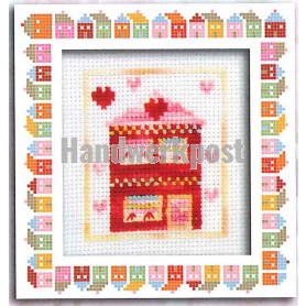 borduurpakket huis in het rood (incl. p.p.)