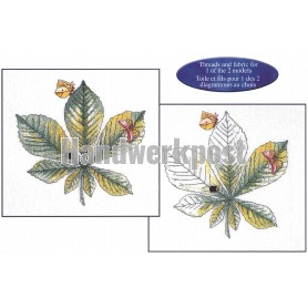 borduurpakket kastanjeblad (materiaal voor 1 dessin)
