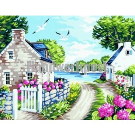 stramien + garenpakket, zomerlandschap