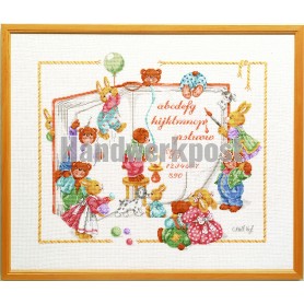 borduurpakket cristl vogl, berenboek, geboorte, a.b.c. 