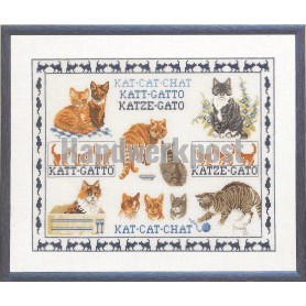 borduurpakket franciens katten, collage poezen 