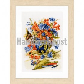 borduurpakket marjolein bastin, bloemenvaas